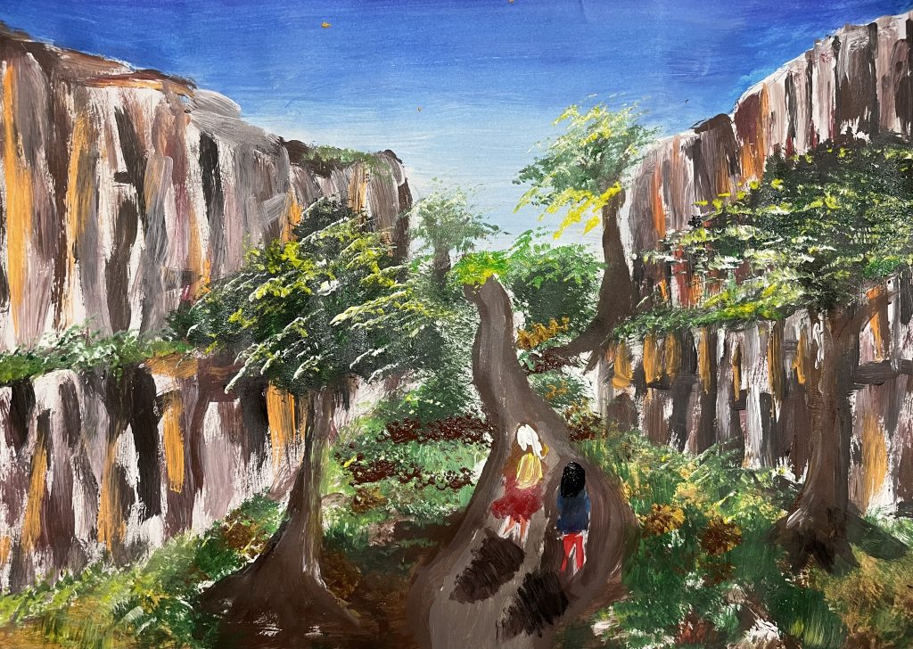 Winning Kids Art Competition artwork: Shuman's artwork of Gawler Ranges National Park.